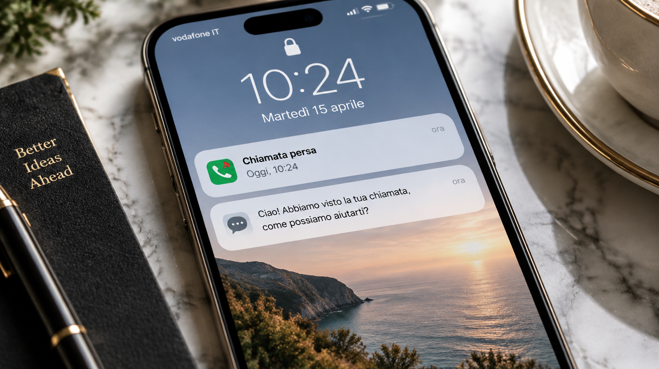 Esempio dimostrativo: notifica di chiamata persa seguita da un messaggio automatico di risposta